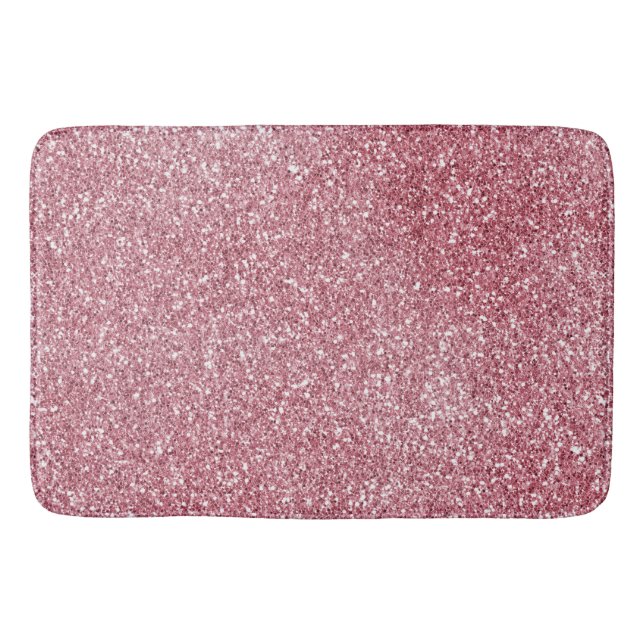 Alfombrilla De Baño Girly Pink Rose Purpurina Sparkle (Anverso)