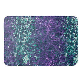 Alfombrilla De Baño Girly Purple Aqua Mermaid Sparkle