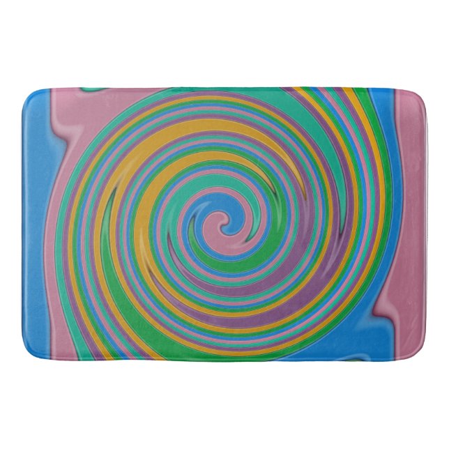 Alfombrilla De Baño Giro de rayas arcoiris (Anverso)