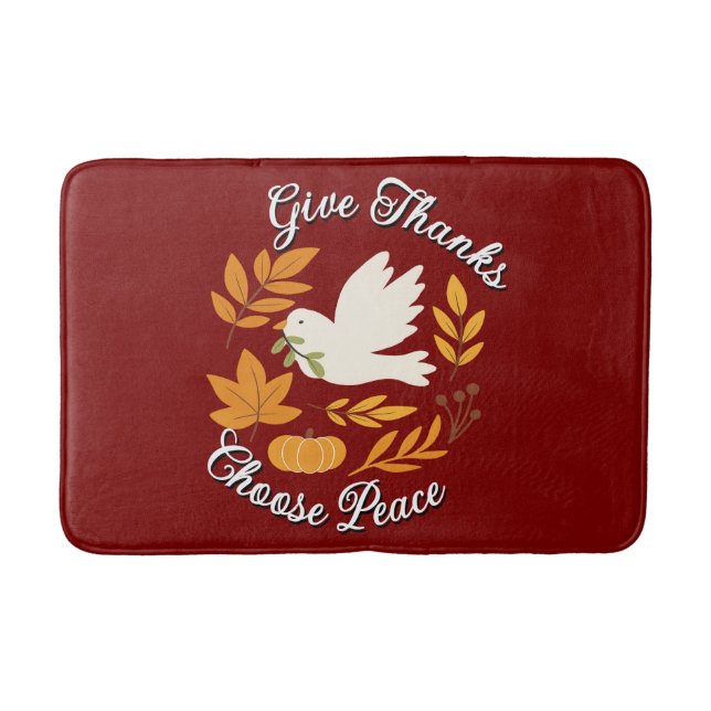 Alfombrilla De Baño 'Give Thanks, Choose Peace' Bath Mat (Anverso)
