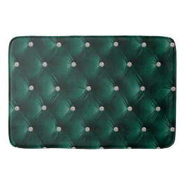 Alfombrilla De Baño Glam Green Faux Velvet de lujo