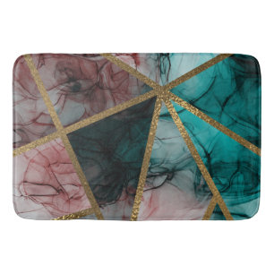 Alfombrilla De Baño Glam Rojizo Té y Dorado Glamour Moderno Chic