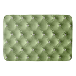 Alfombrilla De Baño Glam Sage Green Faux Velvet de lujo