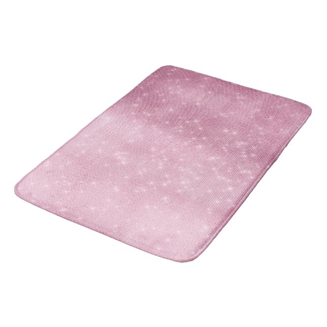 Alfombrilla De Baño Glam Sparkle, Moda glitzy rosa (Angular)