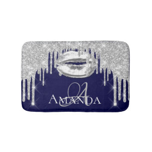 Alfombrilla De Baño Glipas grisáceas plateadas Nombre Purpurina Monogr