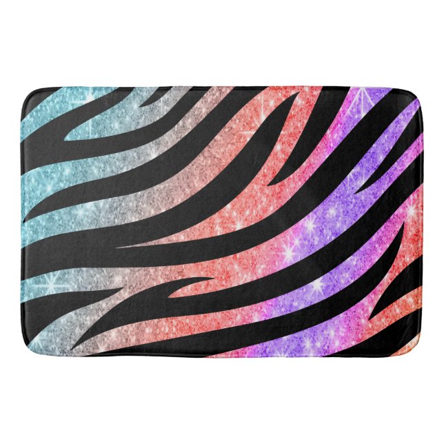 Alfombrilla De Baño Glittery Zebra Stripes Pattern (Anverso)
