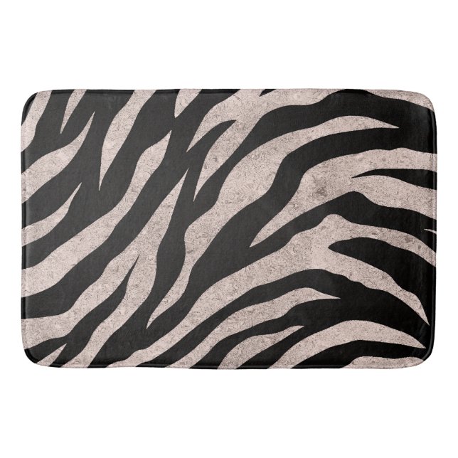 Alfombrilla De Baño Glittery Zebra Stripes Pattern (Anverso)