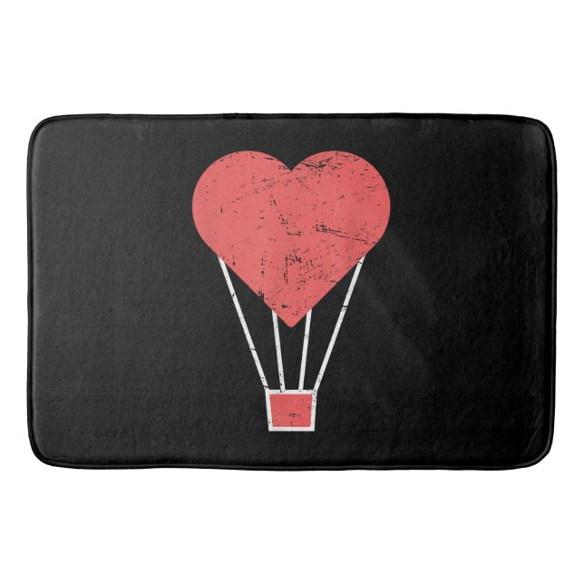 Alfombrilla De Baño Globo de aire caliente Heart Cute (Anverso)