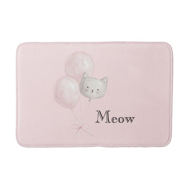 Alfombrilla De Baño Globos Rosa Cat Blush   (Anverso)