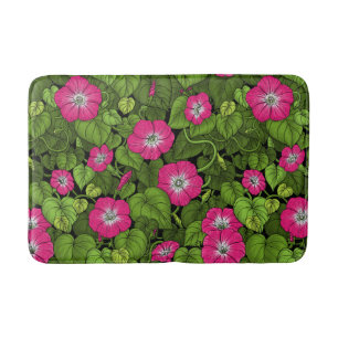 Alfombrilla De Baño Gloria matutina en rosa y verde