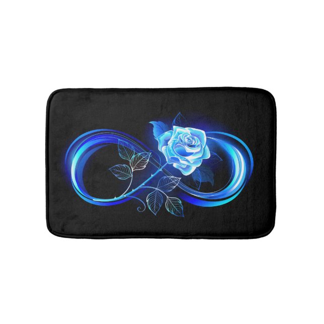 Alfombrilla De Baño Glowing infinity with blue rose (Anverso)