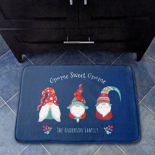 Alfombrilla De Baño Gnome Sweet Gnome Cute vacaciones modernas de la m