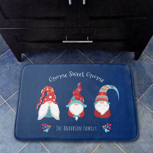 Alfombrilla De Baño Gnome Sweet Gnome Cute vacaciones modernas de la m (Subido por el creador)
