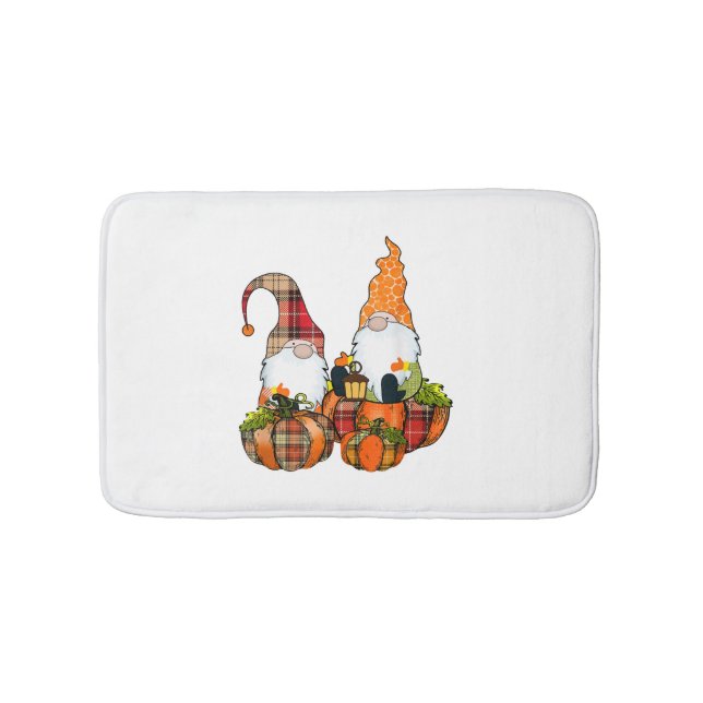 Alfombrilla De Baño Gnomes de calabaza caen otoño cute Halloween (Anverso)