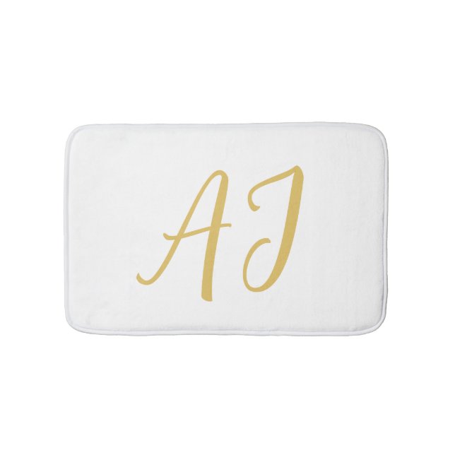 Alfombrilla De Baño Gold Color Monogram Professional Classical Initial (Anverso)
