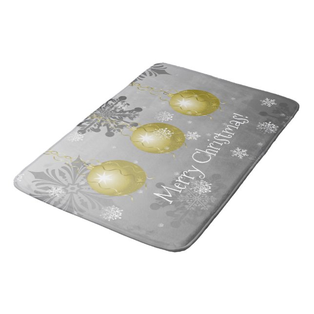 Alfombrilla De Baño Gold Fancy Christmas Ornament Bath Mat (Angular)