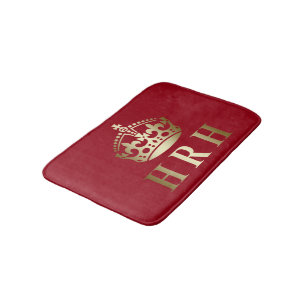 Alfombrilla De Baño Gold Y Red HRH Royal Crown
