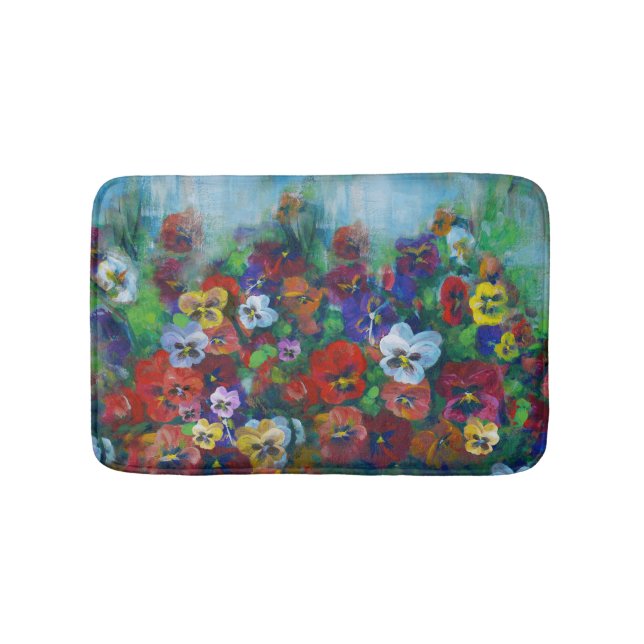 Alfombrilla De Baño Golden Afternoon Pansies by Jason Street (Anverso)