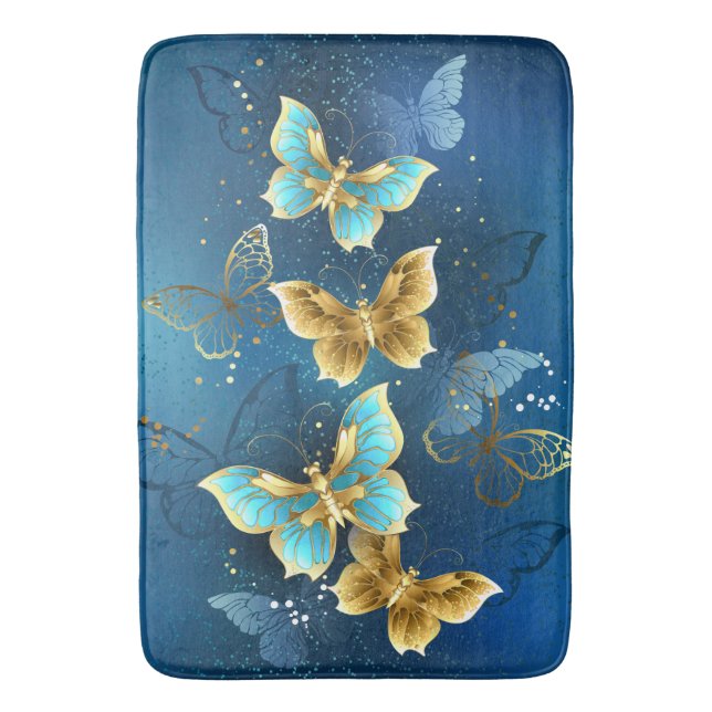 Alfombrilla De Baño Golden butterflies (Frente vertical)