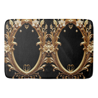Alfombrilla De Baño Golden Floral Ornate Bath Mat
