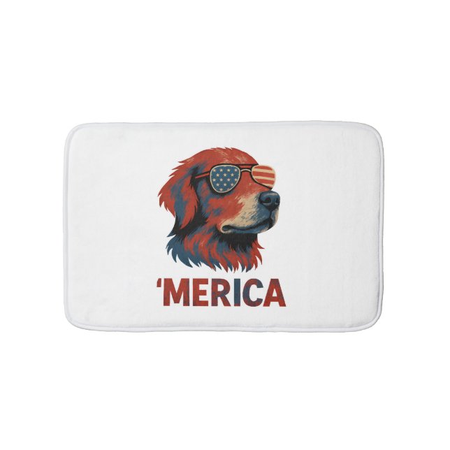 Alfombrilla De Baño Golden Retriever 4th Of July Merica T-Shirt (Anverso)