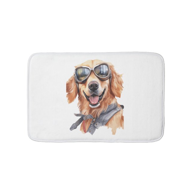 Alfombrilla De Baño Golden Retriever con gafas de sol (Anverso)