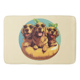 Alfombrilla De Baño Golden Retriever Dogs Summer Pool Floats