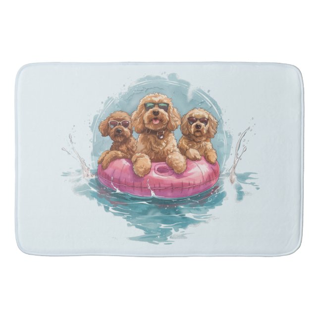 Alfombrilla De Baño Goldendoodle Dogs Verano Pineapple Float (Anverso)