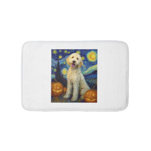 Alfombrilla De Baño Goldendoodle Perro Lindo Halloween Jack O Lantern