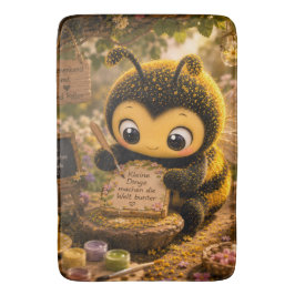 Alfombrilla De Baño Goldene Hummel im Blütentanz.10