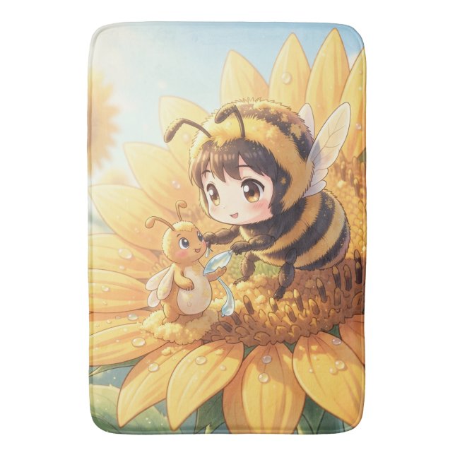 Alfombrilla De Baño Goldene Hummel im Blütentanz.7 (Frente vertical)