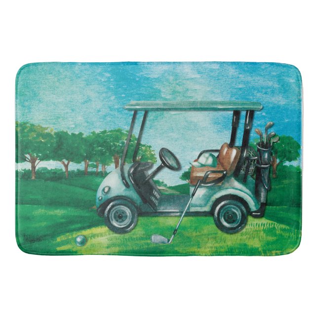 Alfombrilla De Baño Golf Cart Ball Golfer Bath Mat (Anverso)