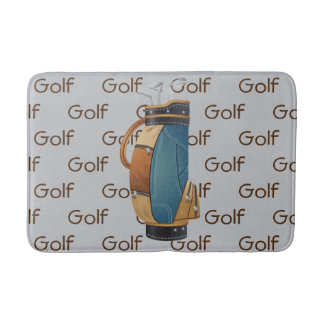 Alfombrilla De Baño Golf Clubs Bag Tiled Text Design 