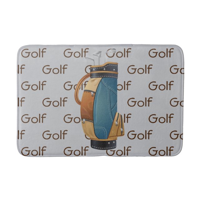 Alfombrilla De Baño Golf Clubs Bag Tiled Text Design  (Anverso)