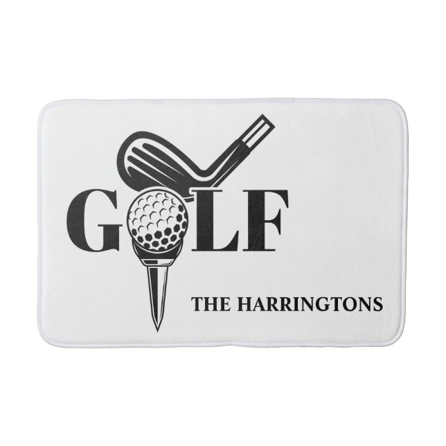 Alfombrilla De Baño Golf de nombre personalizado (Anverso)