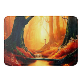 Alfombrilla De Baño Golpe dorado del bosque encantado