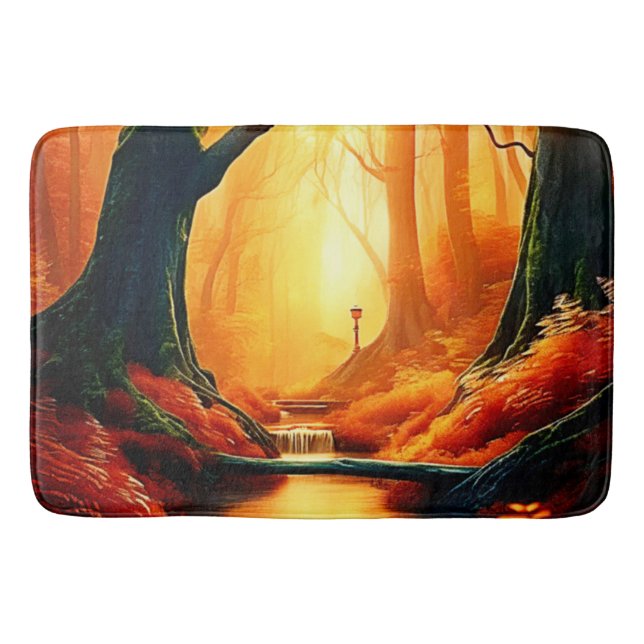 Alfombrilla De Baño Golpe dorado del bosque encantado (Anverso)