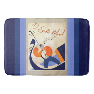 Alfombrilla De Baño Gondolero Cantante Art Deco O Sole Mio