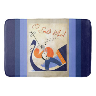 Alfombrilla De Baño Gondolero Cantante Art Deco O Sole Mio