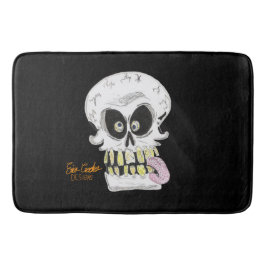Alfombrilla De Baño goofy skull skeleton face