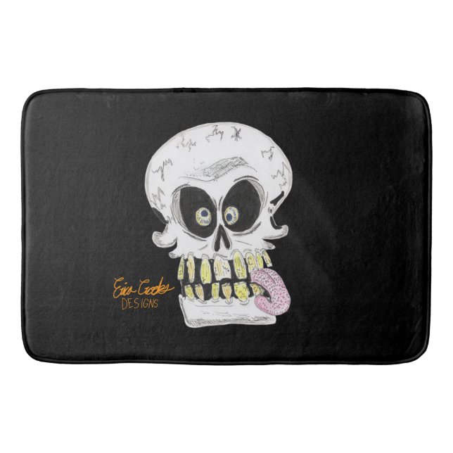 Alfombrilla De Baño goofy skull skeleton face (Anverso)