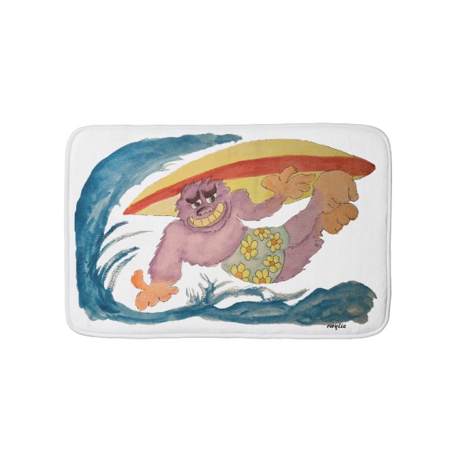 Alfombrilla De Baño Gorila surfista (Anverso)