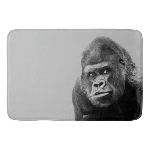 Alfombrilla De Baño Gorilla blanca negra