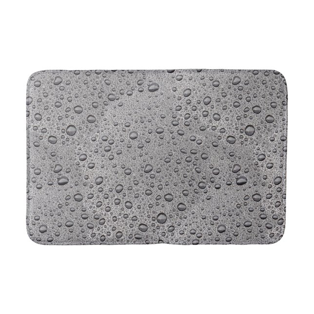Alfombrilla De Baño Gotas de agua gris (Anverso)