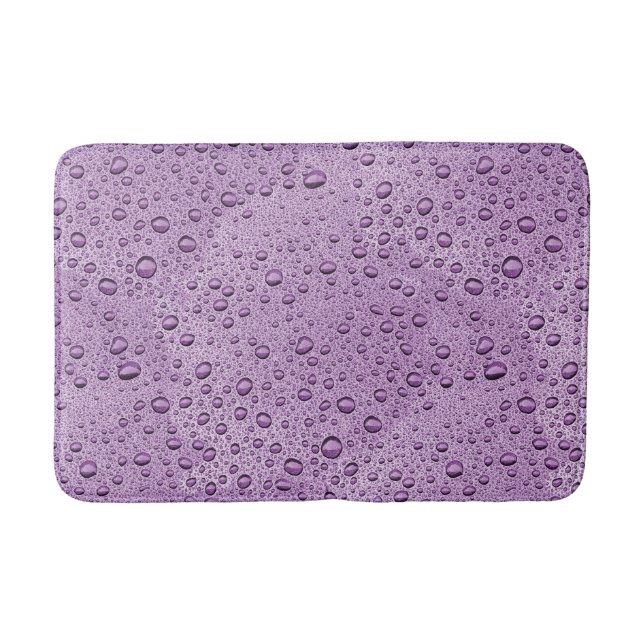 Alfombrilla De Baño Gotas de agua morada (Anverso)