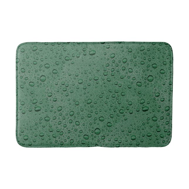Alfombrilla De Baño Gotas de agua verde (Anverso)