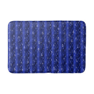 Alfombrilla De Baño Gotas de lluvia azul Metalizado