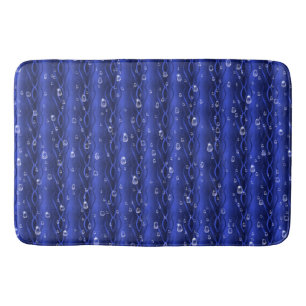 Alfombrilla De Baño Gotas de lluvia azul Metalizado