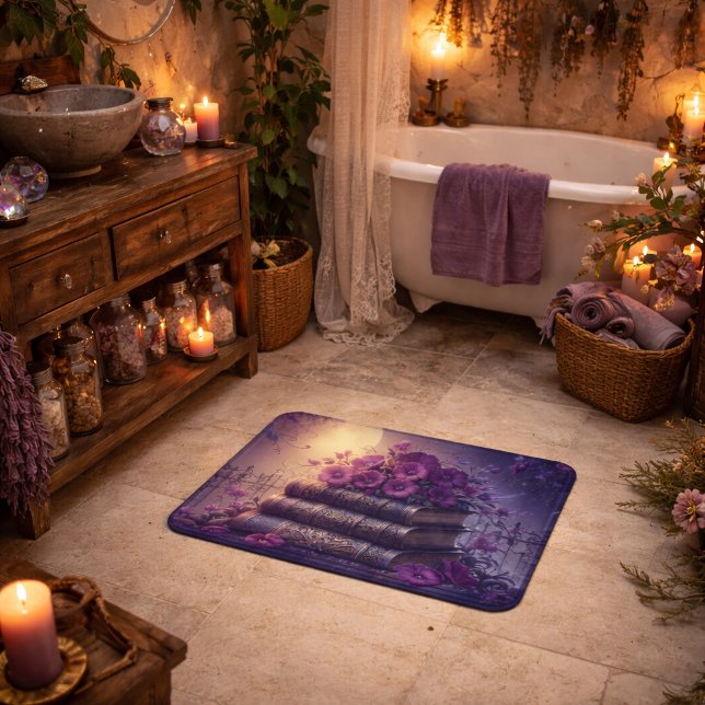 Alfombrilla De Baño Gothic Book Purple Floral (Subido por el creador)