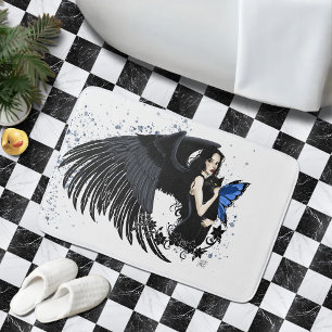 Alfombrilla De Baño Gótico Angel Wings Black Cat